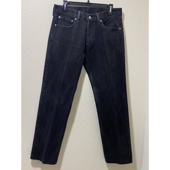 Levi's 505 Straight Fit Jeans Mens 32x34 Black Denim Regular Straight Leg - Picture 7 of 9